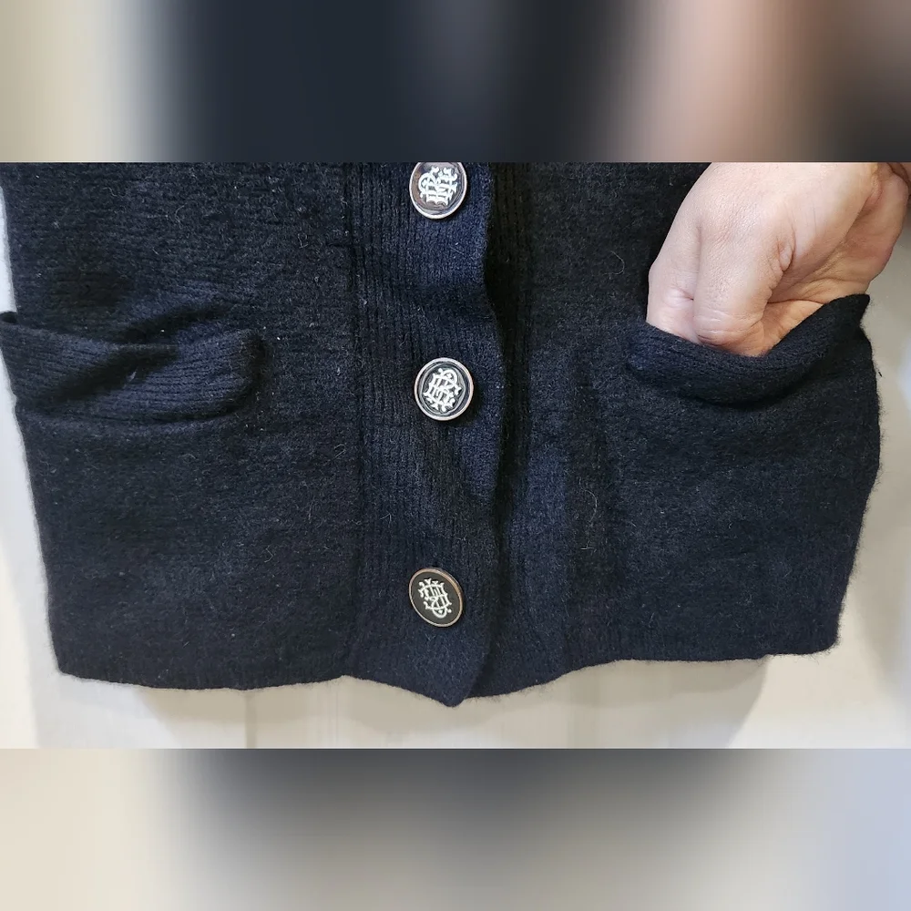 Tory Burch black sweater cardigan (no size/fabric tags) maybe XS/S